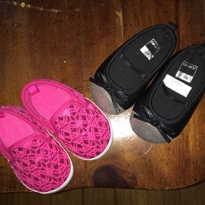 2 pr of size 6-9 mos baby girl shoes